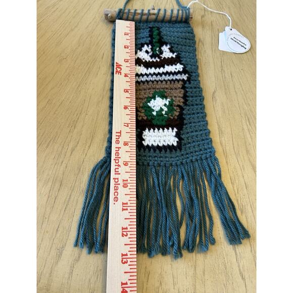 handmade crochet Starbucks wall hanging iced coffee Frappuccino Retro Boho NEW - Picture 7 of 7